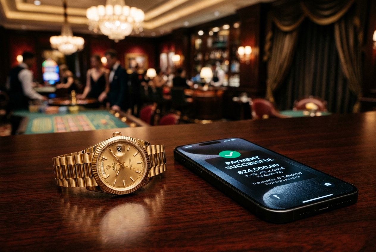 Złoty zegarek i smartfon symbolizujące szybkość wypłat.